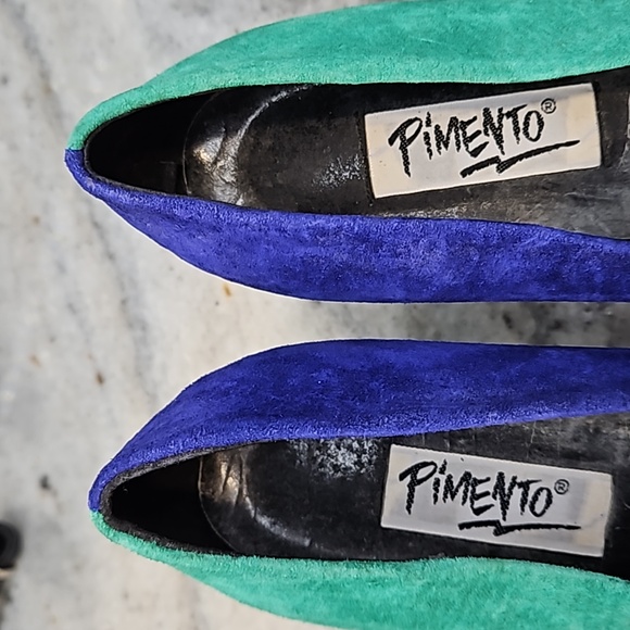 Vintage 80s multi color Retro Multicolor Heels Size 7.5 - Picture 14 of 16